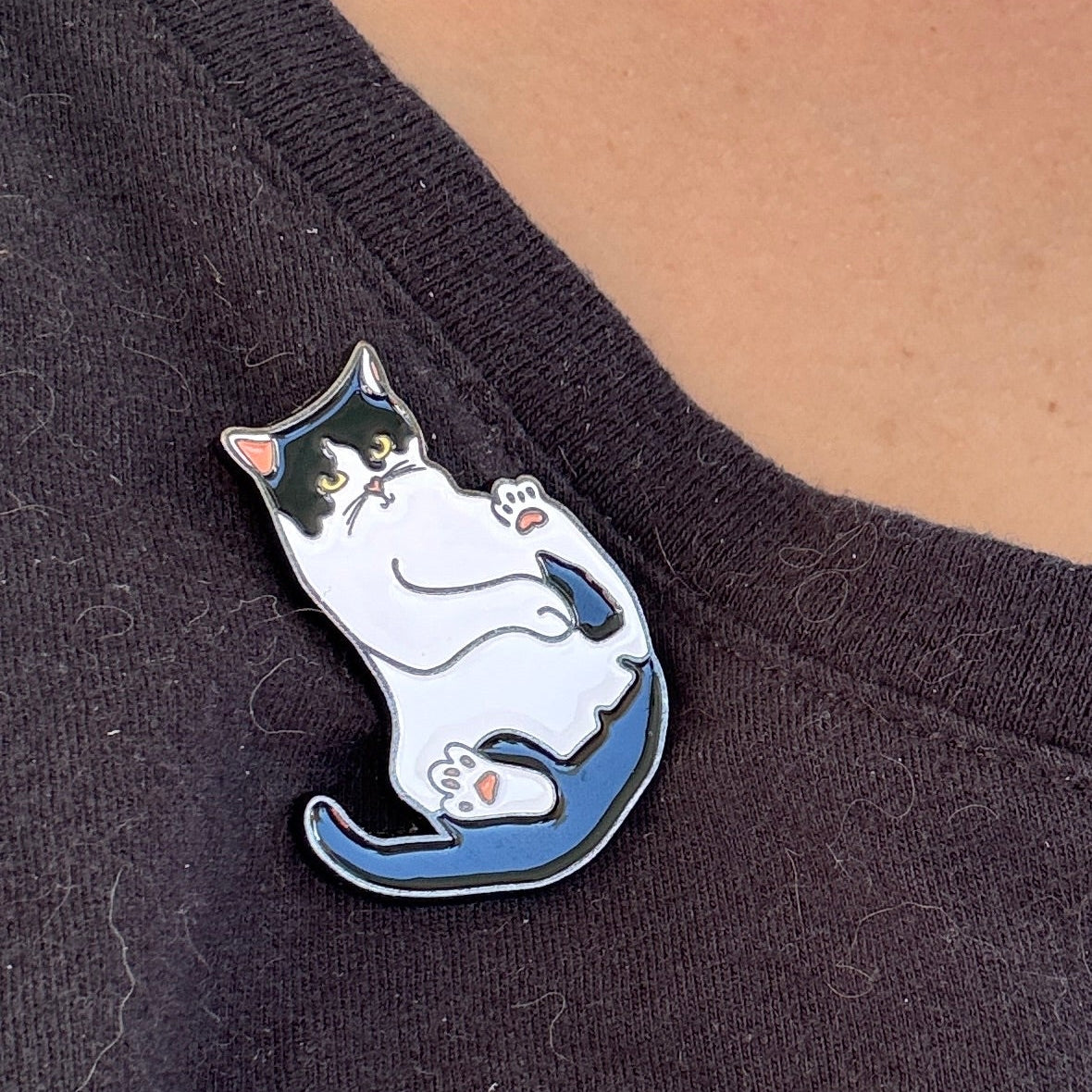 Tuxedo Cat Soft Enamel Metal Pins/Badges - 1.5''(38.1mm) lil chonk studio