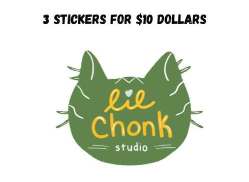 Cat Sticker Bundle - Best Deal For Cat Stickers - 3 for $10 Glossy, Matte, Or Holographic Stickers - lil chonk studio