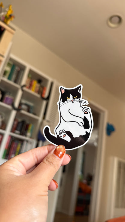 Tuxedo Cat Sticker - Waterproof, Scratch Resistant, Dishwasher Safe, UV Resistant, Outdoor Use, Split Back For Easy Peel! lil chonk studio
