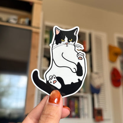 Tuxedo Cat Sticker - Waterproof, Scratch Resistant, Dishwasher Safe, UV Resistant, Outdoor Use, Split Back For Easy Peel! lil chonk studio