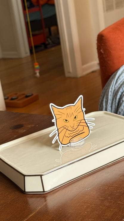 Mad Cat Head Sticker - Waterproof, Scratch Resistant, Dishwasher Safe, UV Resistant, Outdoor Use, Split Back For Easy Peel! lil chonk studio