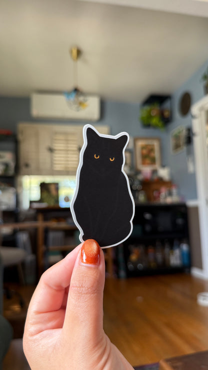 Black Cat With Attitude Sticker - Waterproof, Scratch Resistant, Dishwasher Safe, UV Resistant, Outdoor Use, Split Back For Easy Peel! lil chonk studio