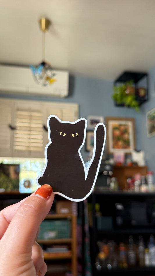 Sassy Cat Glossy Sticker - Waterproof, Scratch Resistant, Dishwasher Safe, UV Resistant, Outdoor Use, Split Back For Easy Peel! lil chonk studio