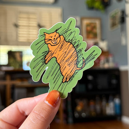 Mad Kitty Sticker - Waterproof, Scratch Resistant, Dishwasher Safe, UV Resistant, Outdoor Use, Split Back For Easy Peel! lil chonk studio