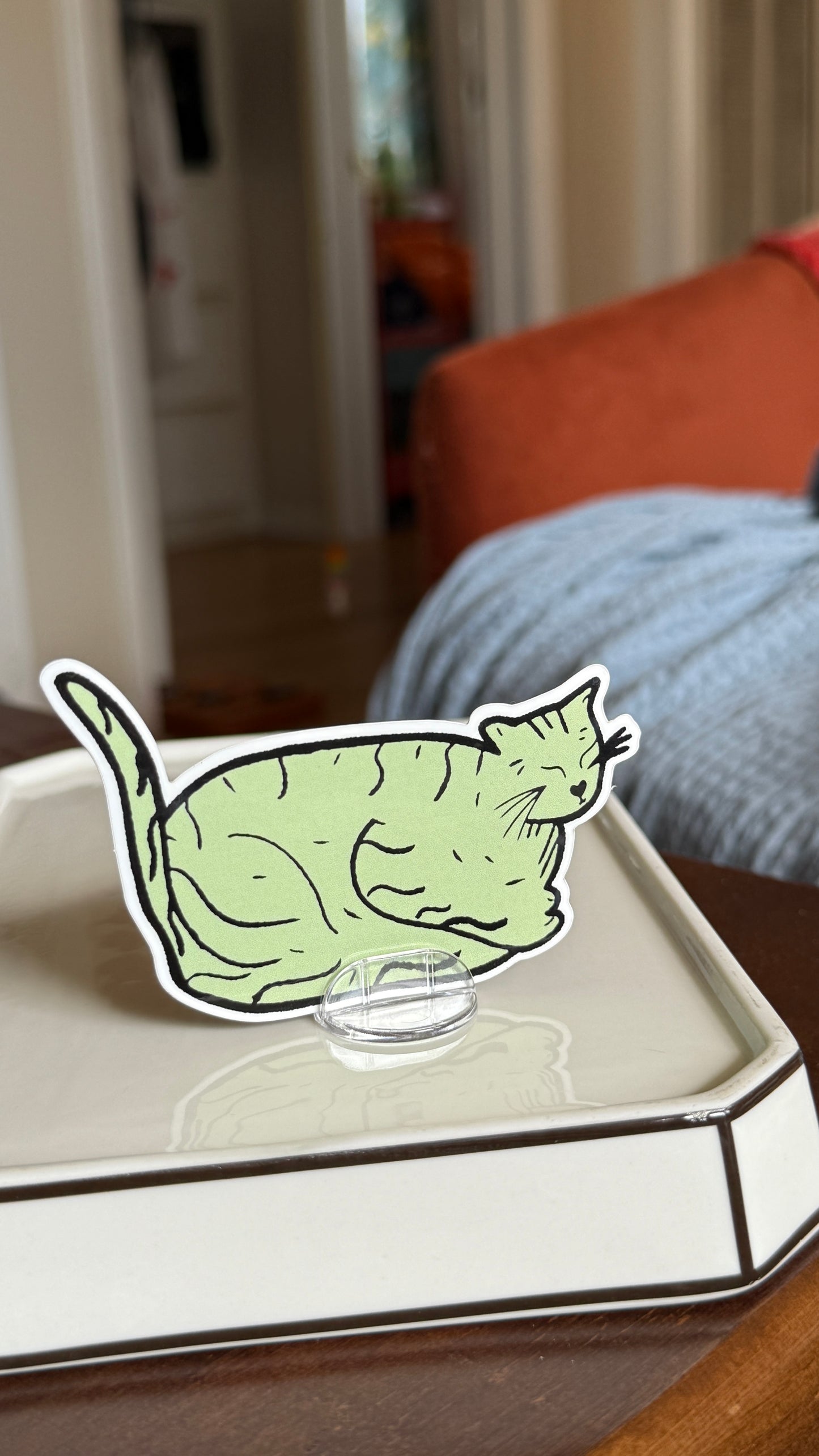 Green Chonk Cat Sticker - Waterproof, Scratch Resistant, Dishwasher Safe, UV Resistant, Outdoor Use, Split Back For Easy Peel! lil chonk studio