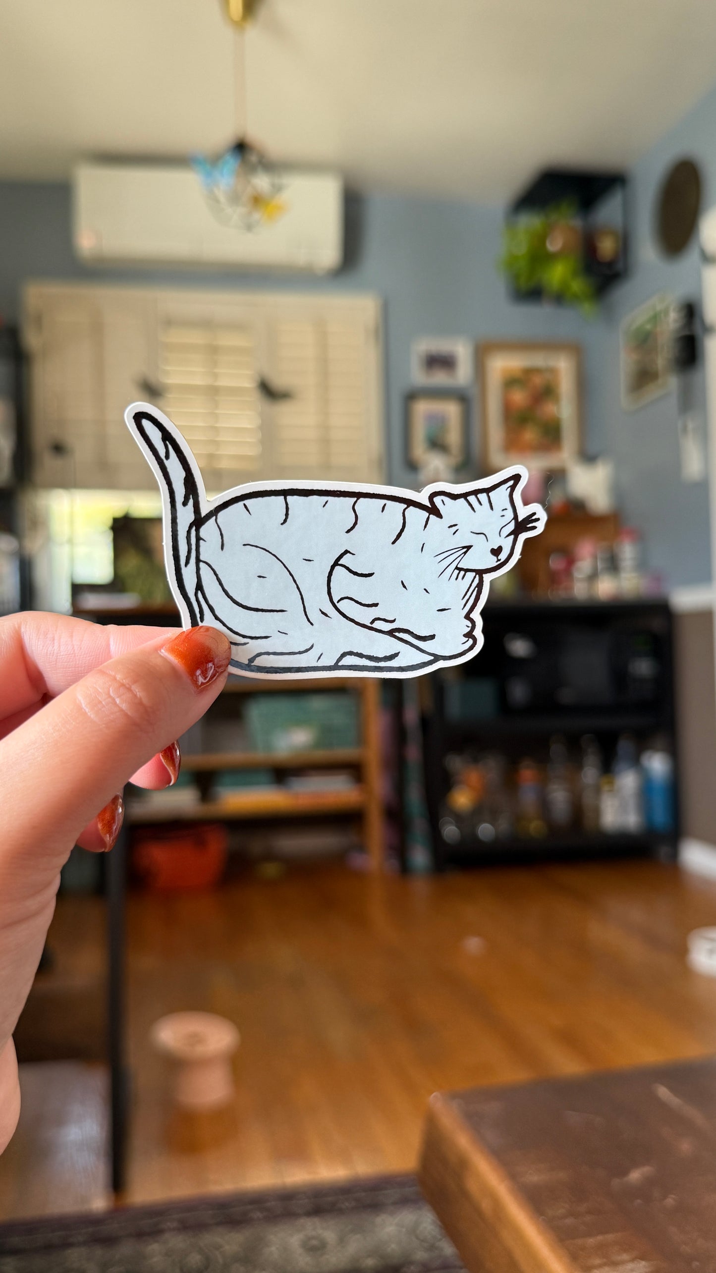 Blue Chonk Cat Sticker - Waterproof, Scratch Resistant, Dishwasher Safe, UV Resistant, Outdoor Use, Split Back For Easy Peel! lil chonk studio