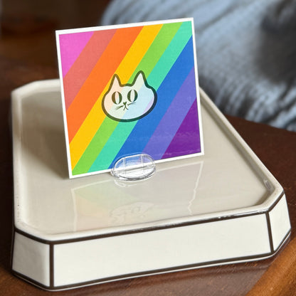 Colorful Cat Sticker - Waterproof, Scratch Resistant, Dishwasher Safe, UV Resistant, Outdoor Use, Split Back For Easy Peel! lil chonk studio