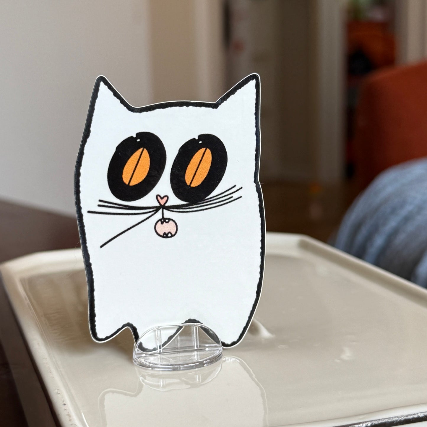 Ghost Cat Sticker - Waterproof, Scratch Resistant, Dishwasher Safe, UV Resistant, Outdoor Use, Split Back For Easy Peel! lil chonk studio